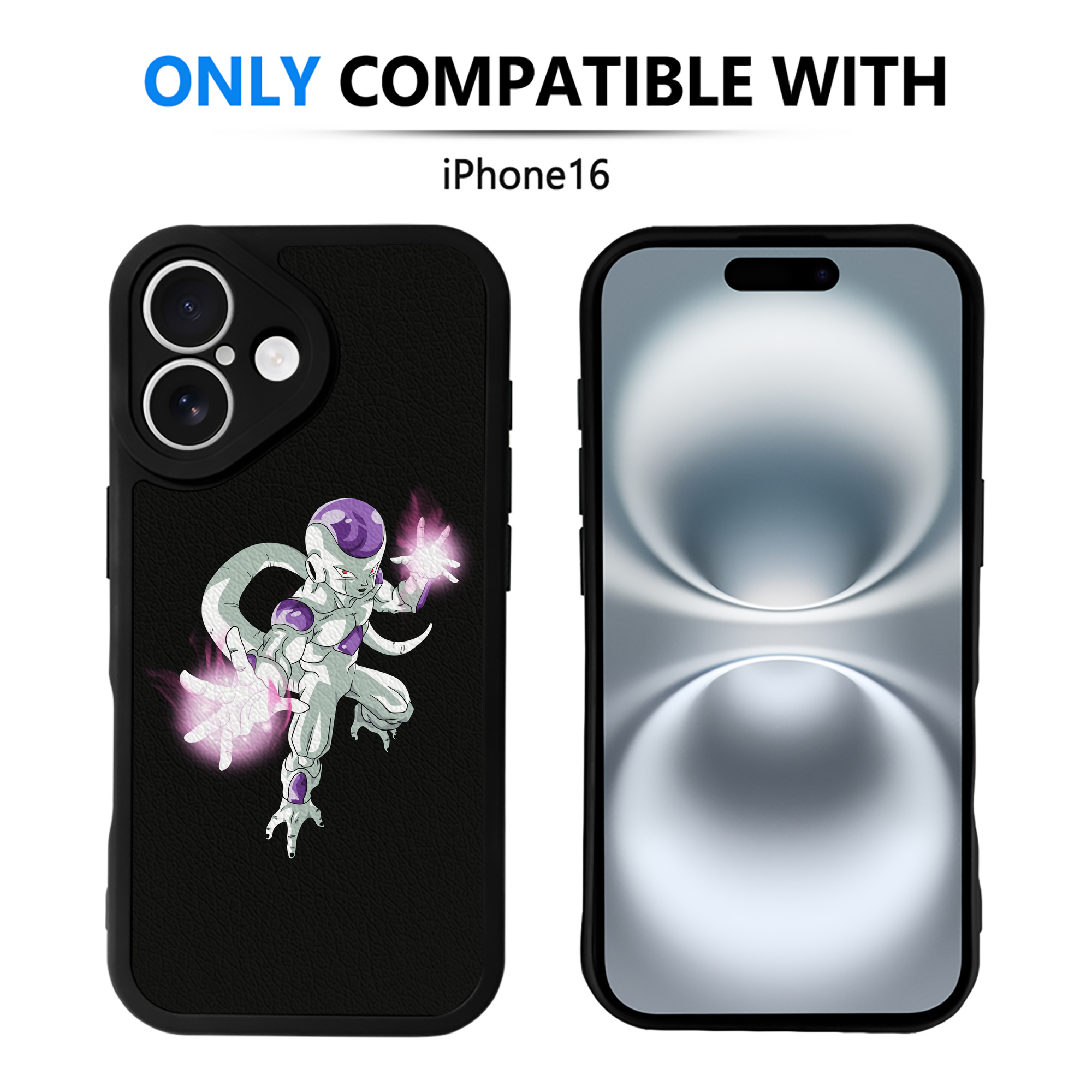 （画像用） ドラゴンボール フリーザ DRAGON BALL Frieza 【iPhone 16シリーズ対応】シリコンスマホケース（レザー調） 材質：シリコン